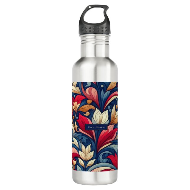 Pink Flower Morris art 710 Ml Water Bottle (Front)