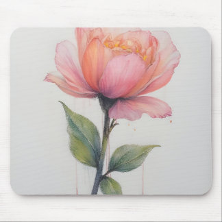 Pink Flower Mousemat Mouse Pad