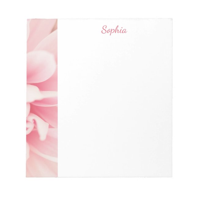 Pink Flower & Name Notepad (Front)
