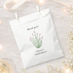Pink Flower Ocotillo Cactus Bridal Shower Favour Bag