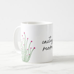 Pink Flower Ocotillo Cactus Mom Watercolor Coffee Mug