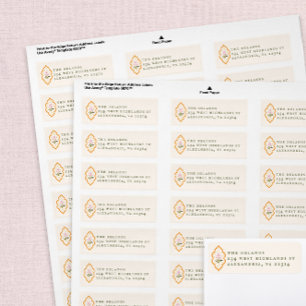 Pink Flower Orange Ogee Antique Serif Text