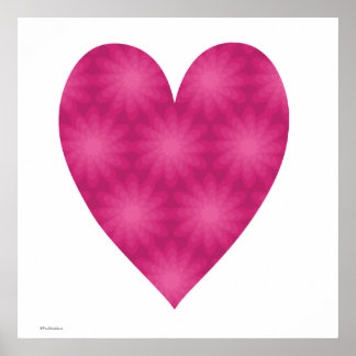 Pink Flower Pattern Poster
