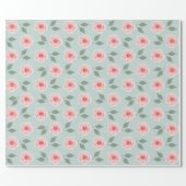 Pink Flower Pattern Wrapping Paper (Flat)