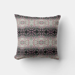 Pink Flower Patterned Throw Pillow