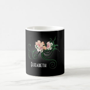 Pink Flower Personalized Bridesmaid Gift Coffee Mug