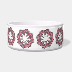 Pink Flower Pet Bowl