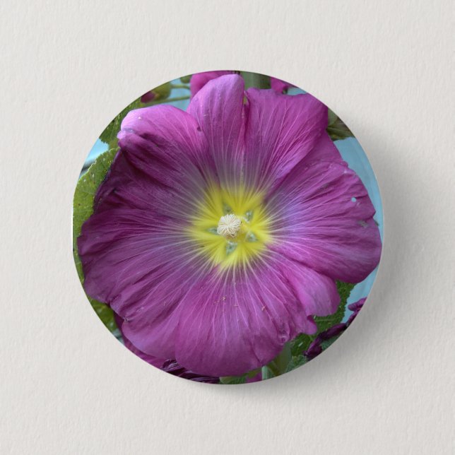 Pink Flower Photo Badge rond (Devant)