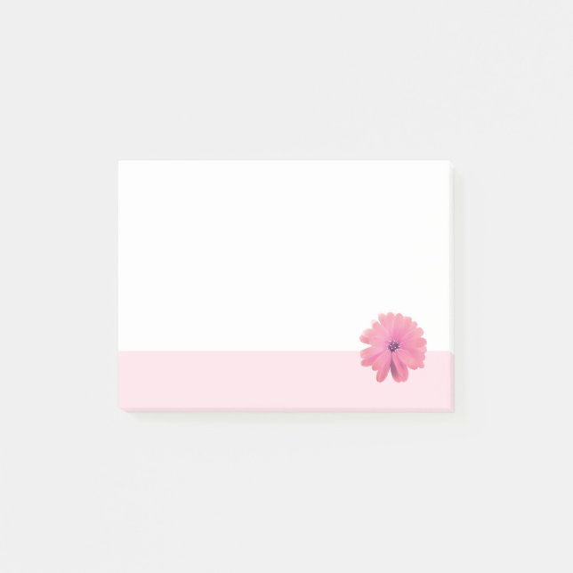 Pink Flower Pink Border Post-it Notes (Front)