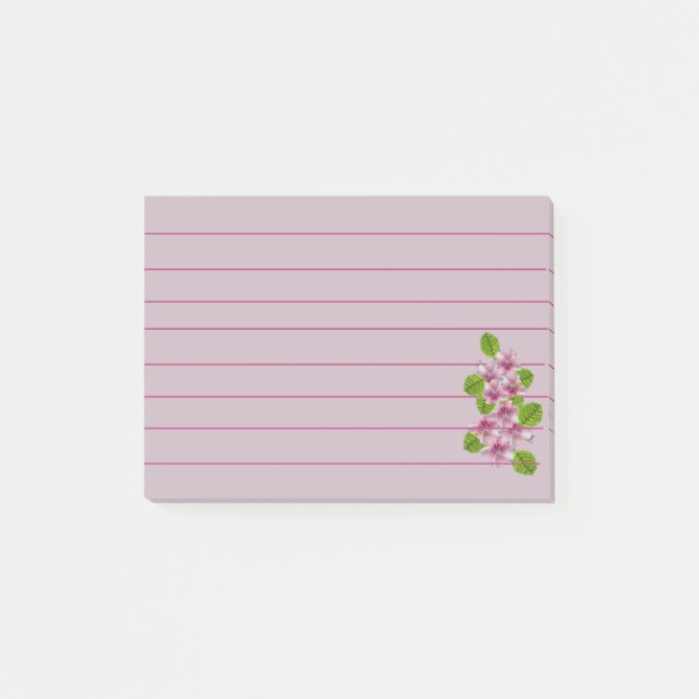 Pink Flower Post-It Note (Front)