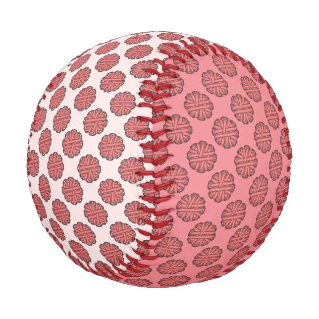 Pink Flower Ribbon by Kenneth Yoncich Baseball (Angled)
