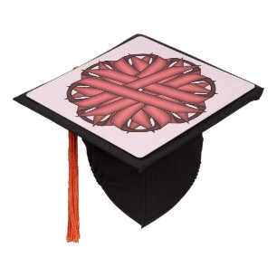 Pink Flower Ribbon by Kenneth Yoncich Graduation Cap Topper