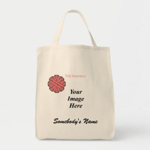 Pink Flower Ribbon Template by Kenneth Yoncich Tote Bag