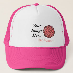 Pink Flower Ribbon Template by Kenneth Yoncich Trucker Hat