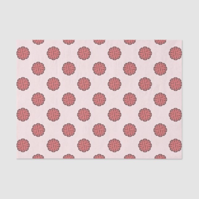 Pink Flower Ribbon Tissue Paper (Front)