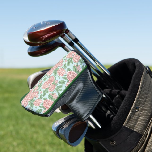 Pink Flower Rose Garden Bouquet Pattern Golf Head Cover (In Situ)
