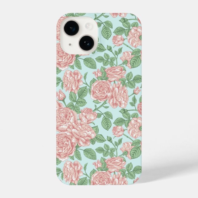 Pink Flower Rose Garden Bouquet Pattern iPhone Case (Back)