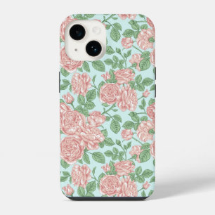 Pink Flower Rose Garden Bouquet Pattern iPhone 14 Case