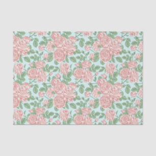 Pink Flower Rose Garden Bouquet Pattern Tissue Paper