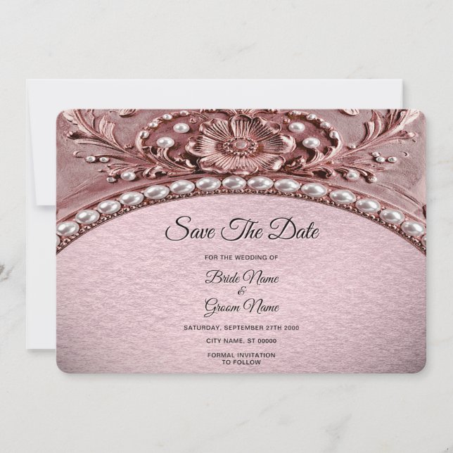 Pink Flower Save The Date (Front)