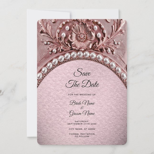 Pink Flower Save the Date (Front)