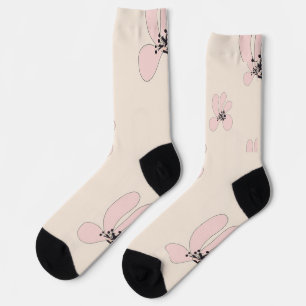 pink flower socks