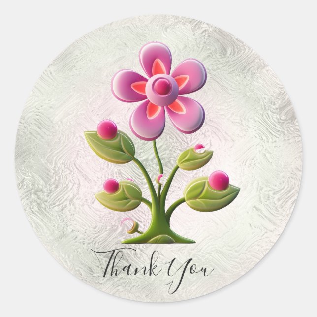 Pink Flower Sticker (Front)