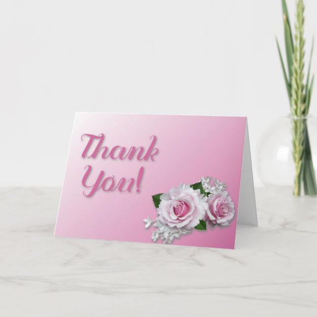 Pink Flower Thank You Card (Front)