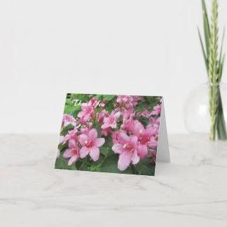 Pink Flower Thank You Card