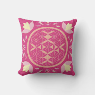 pink flower throw pillow