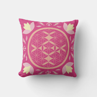 pink flower throw pillow