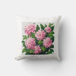Pink flower  throw pillow