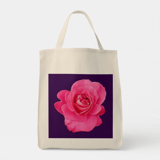Pink flower tote bag (Back)