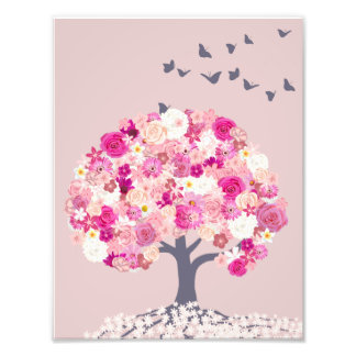 Pink flower tree poster