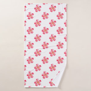 Pink Flower Tropical Bath Towel