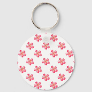 Pink Flower Tropical Keychain