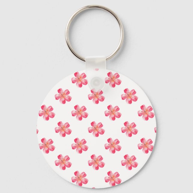Pink Flower Tropical Keychain (Front)