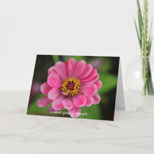 pink flower valentines holiday card