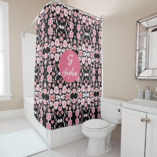 pink flower vintage pattern   Custom Monogram