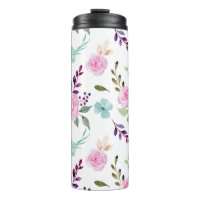 Pink flower watercolor seamless