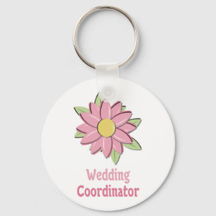 Pink Flower Wedding Coordinator Keychain
