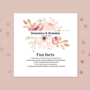 Pink Flower Wedding Fun Facts  Napkins