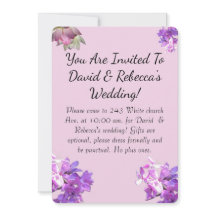 Pink Flower Wedding Invitation With Butterfly