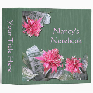Pink Flowered Bromeliad Binder