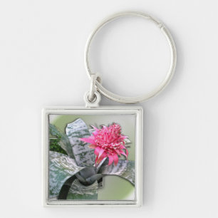 Pink Flowered Bromeliad Keychain