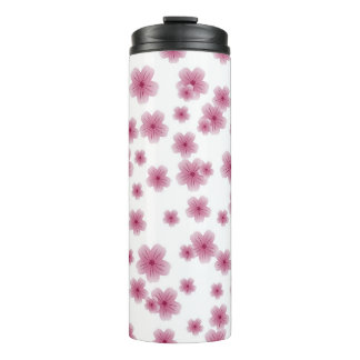 Pink flowered classy thermal tumber thermal tumbler