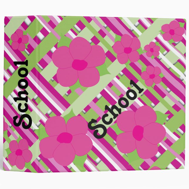 Pink flowered girly binder (Front/Spine)