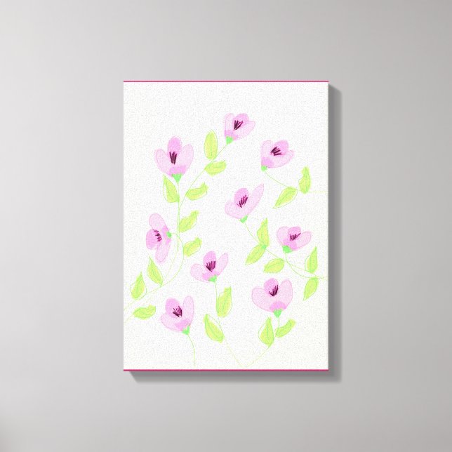 Pink Flowered Wall Art  Several Size Options (Front)