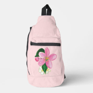 Pink Flowering Blossoms of a Nectarine Tree Sling Bag