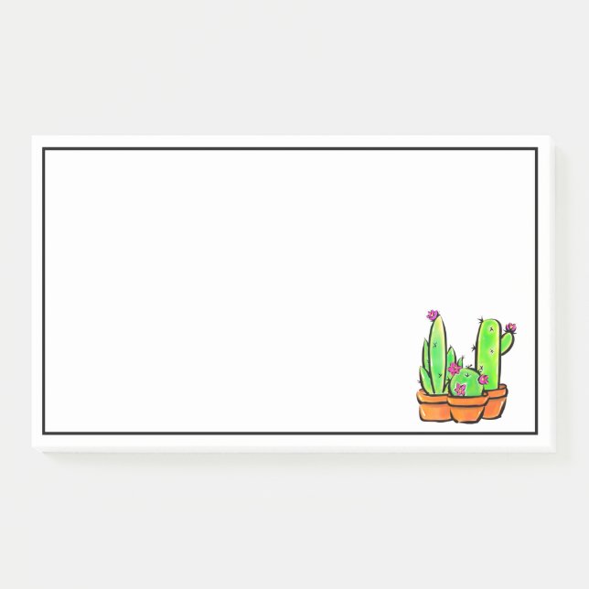 Pink flowering desert Cactus cacti succulents  Post-it Notes (Front)